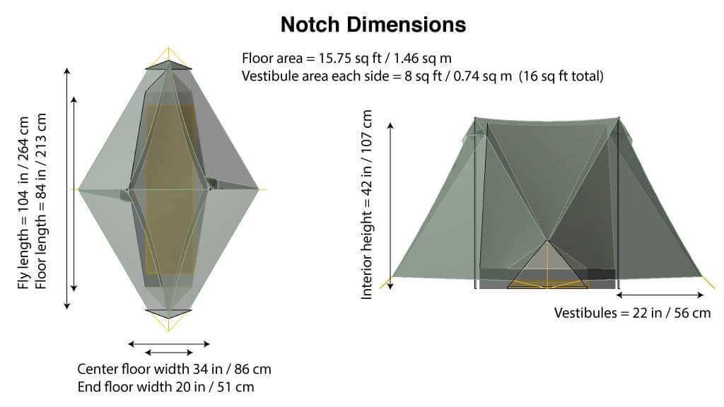 Tarptent Notch dimensions