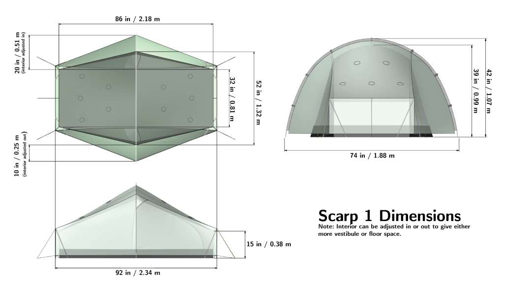 Tarptent Scarp meassurements